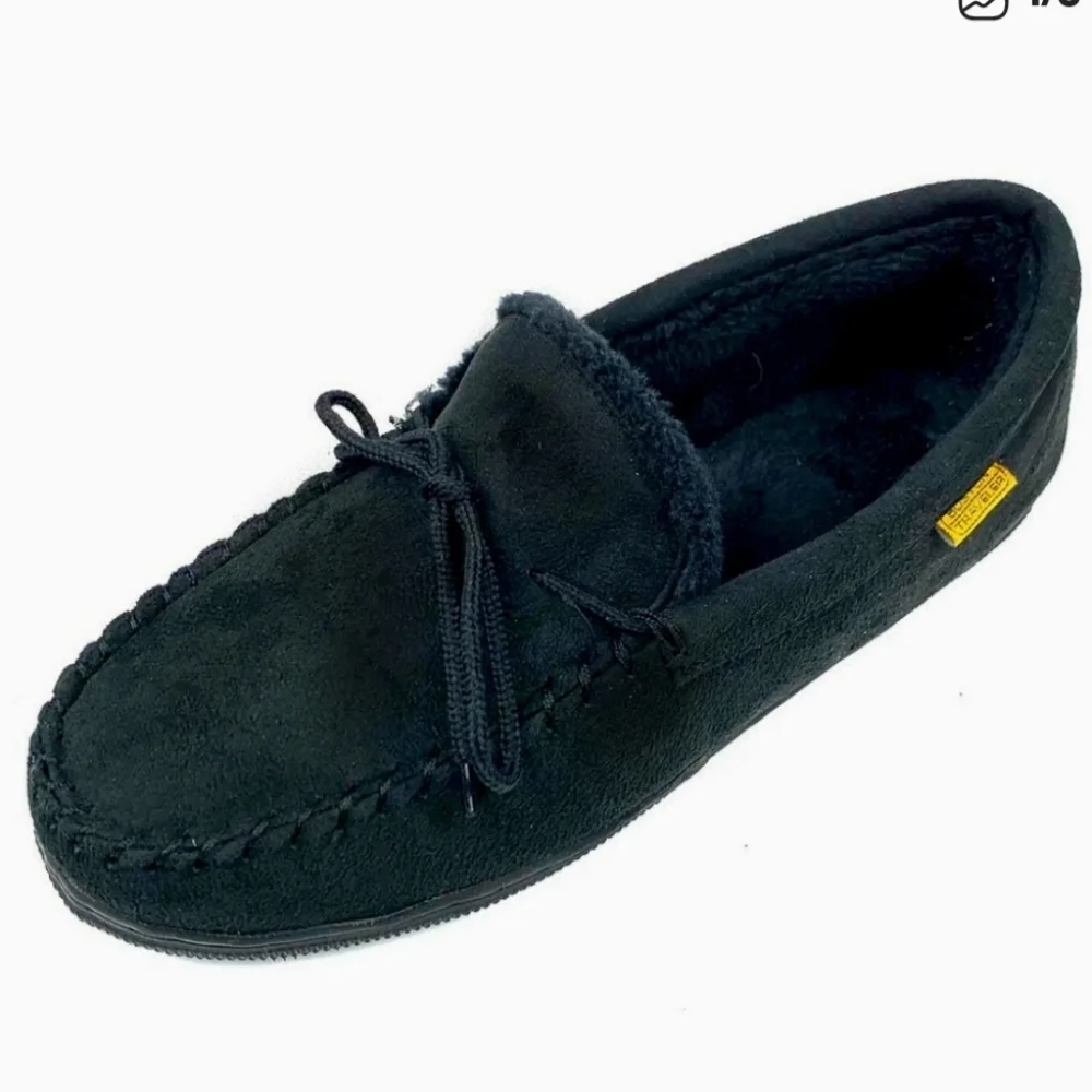 Travelers Mens Black Faux Suede Moccasin Loafers Size 11 M